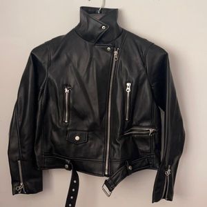 Zara outerwear, Moto PU jacket, size L